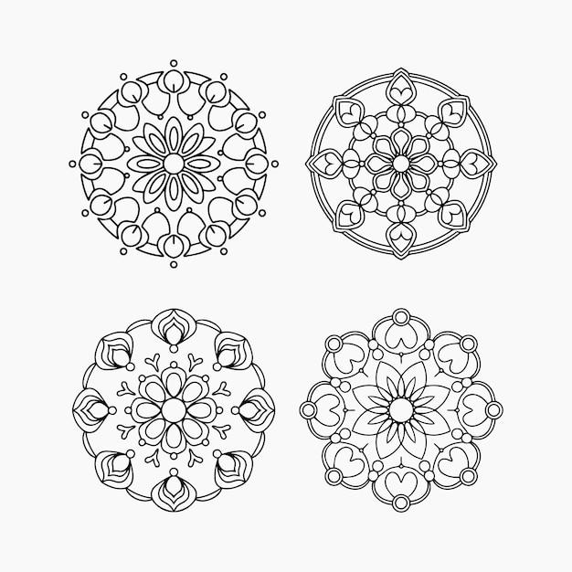 Mandala de flores para colorear páginas patrón de mandala