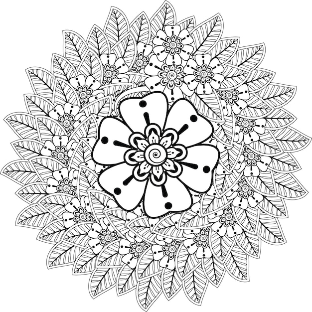 Mandala de flores para colorear