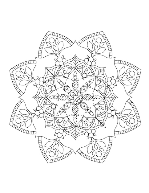 Mandala de flores para colorear