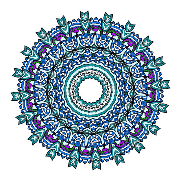 Mándala de flores. Elementos decorativos antiguos. Patrón oriental, . Ilustración. Página del libro para colorear