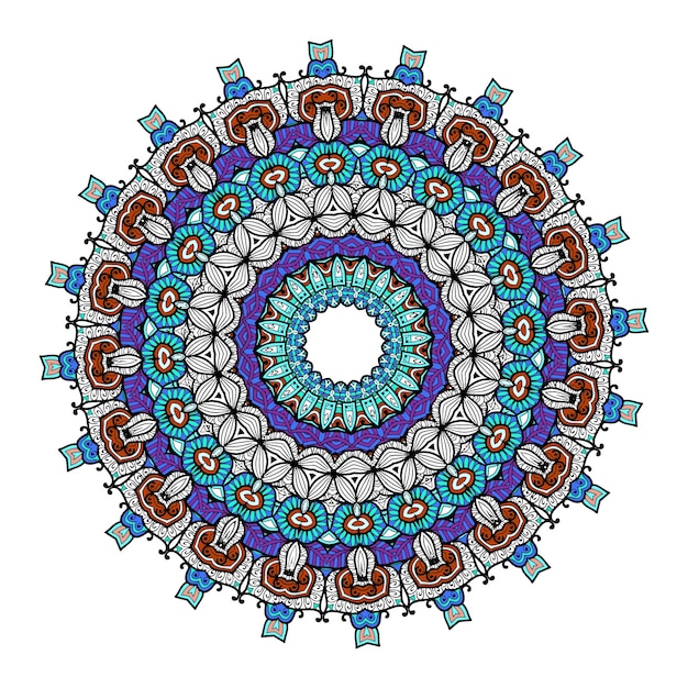 Mándala de flores. Elementos decorativos antiguos. Patrón oriental, . Ilustración. Página del libro para colorear