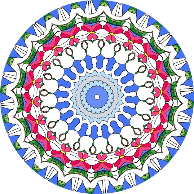 Mándala de flores. Elementos decorativos antiguos. patrón oriental. Ilustración. Página del libro para colorear