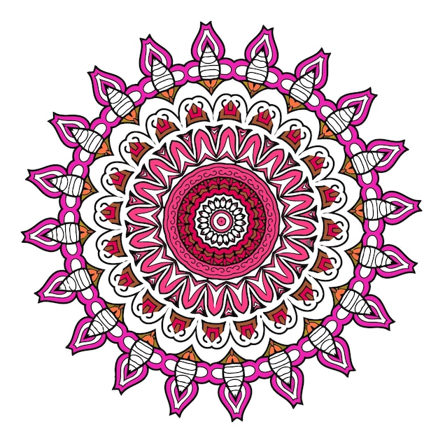 Mándala de flores. Elementos decorativos antiguos. Patrón oriental, Ilustración.
