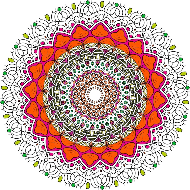 Mándala de flores. Elementos decorativos antiguos. Patrón oriental, Ilustración.