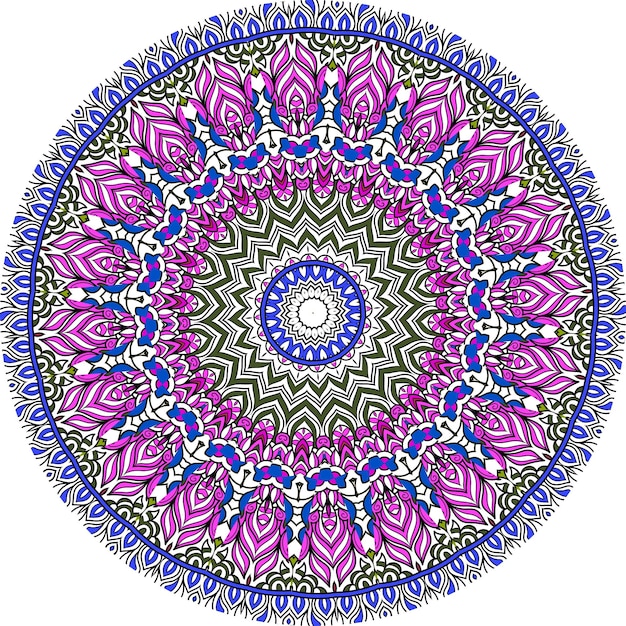 Mándala de flores. Elementos decorativos antiguos. Patrón oriental, Ilustración.