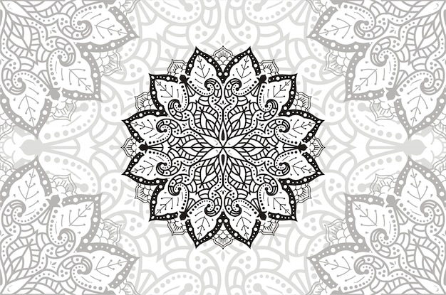 Mandala De Flores. Elementos decorativos vintage. Ilustración de patrón oriental