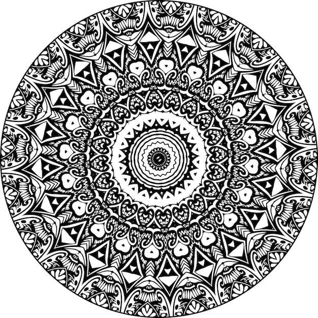 Mandala de flores. Elementos decorativos vintage. Patrón oriental, ilustración vectorial.