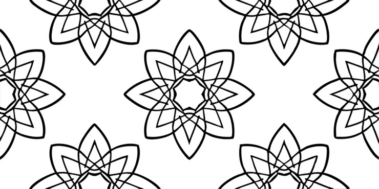 Vector mandala de flores geométricas con patrón sin costuras