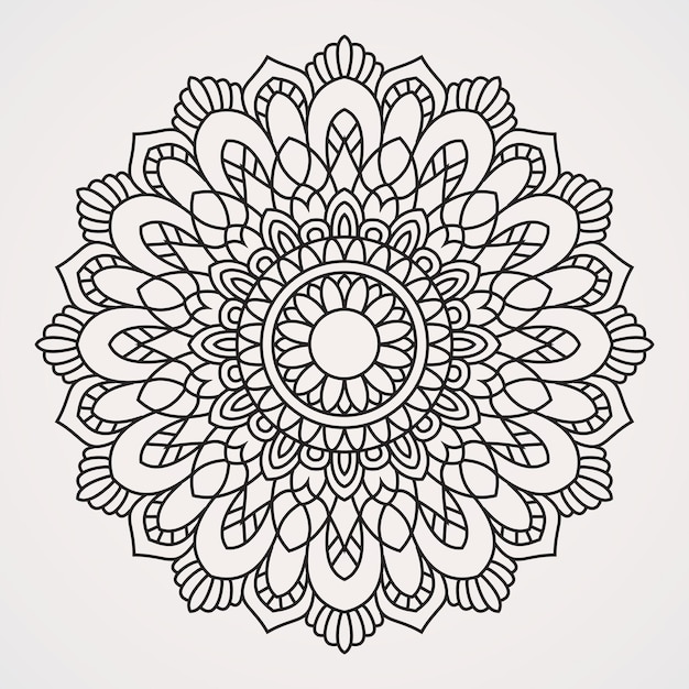 Mandala de flores con hermoso estilo mosaico