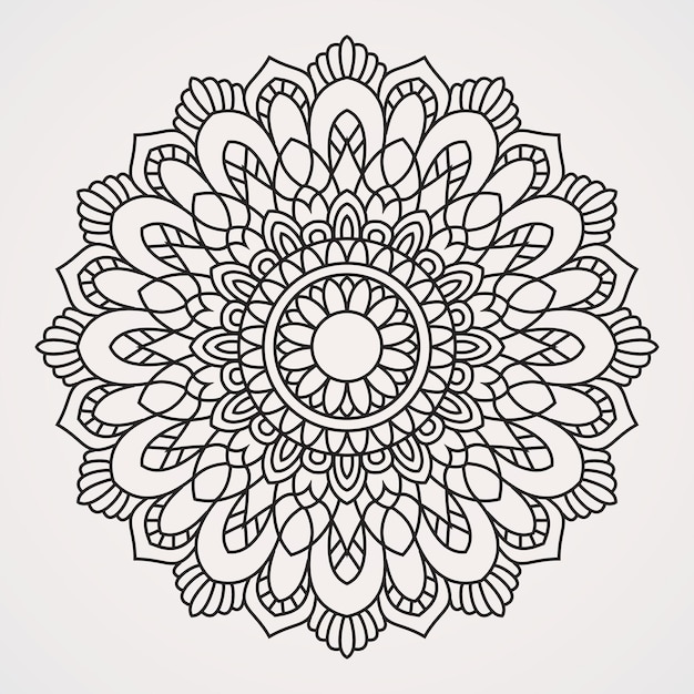 Mandala de flores con hermoso estilo mosaico