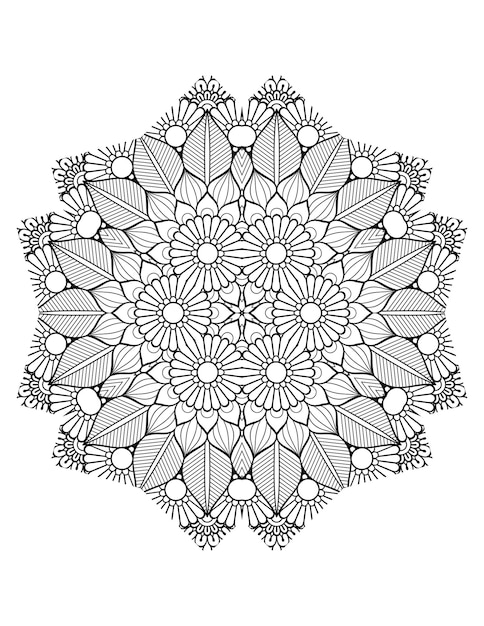 Mándala de flores. mándala página para colorear de mandalas. flor