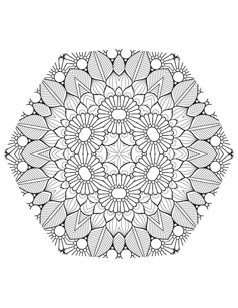 Mándala de flores. mándala página para colorear de mandalas. flor