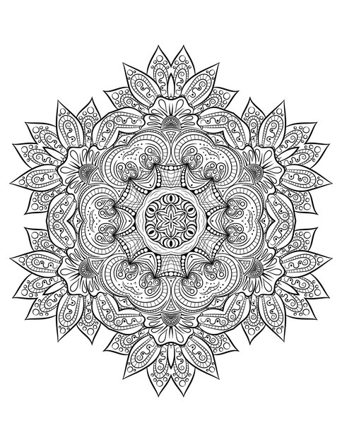 Mándala de flores. mándala Página para colorear de mandalas. Flor