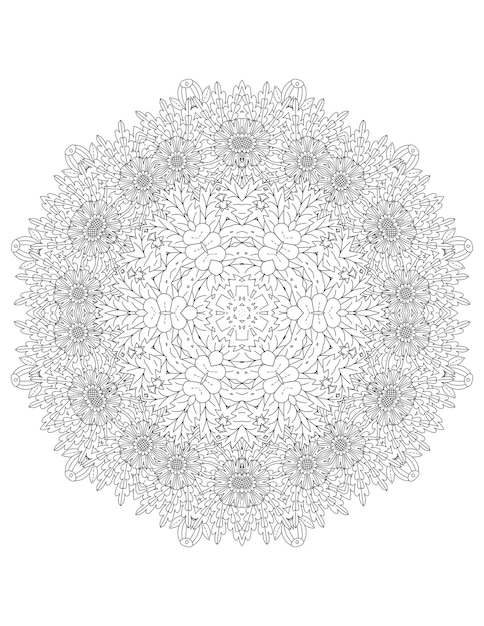 Mándala de flores. mándala Página para colorear de mandalas. Flor