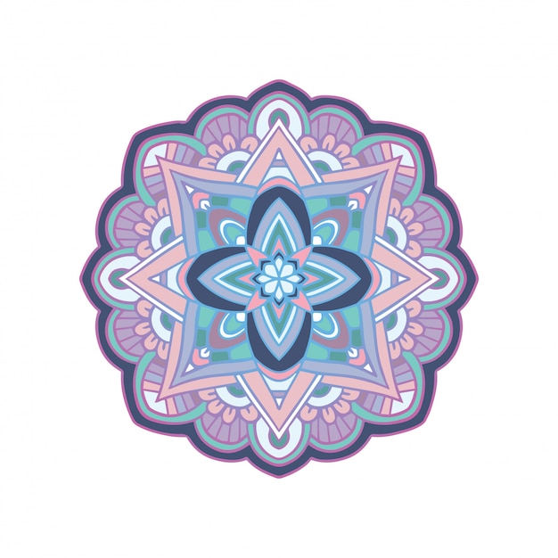 Mandala De Flores. Motivos otomanos y estilo árabe.