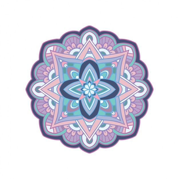 Mandala De Flores. Motivos otomanos y estilo árabe.