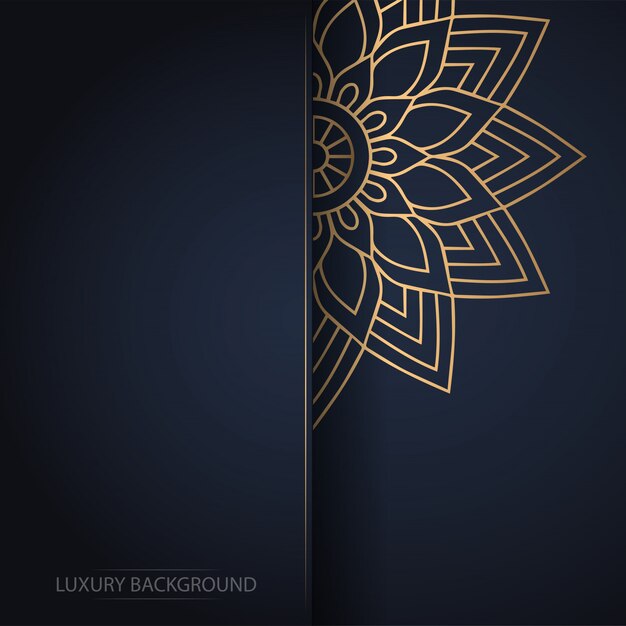 mandala de flores de oro sobre fondo oscuro