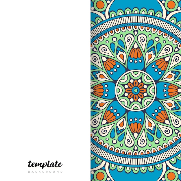 Mandala fondo blanco. Ornamento floral redondo