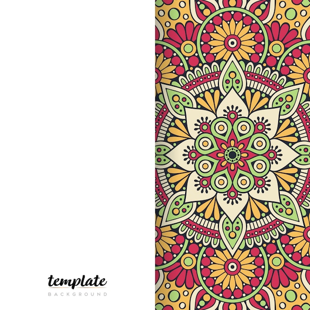 Mandala fondo blanco. Ornamento floral redondo