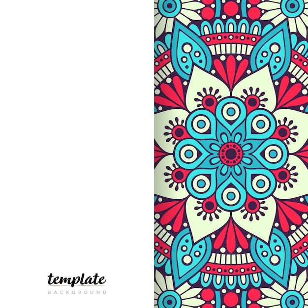 Mandala fondo blanco. Ornamento floral redondo