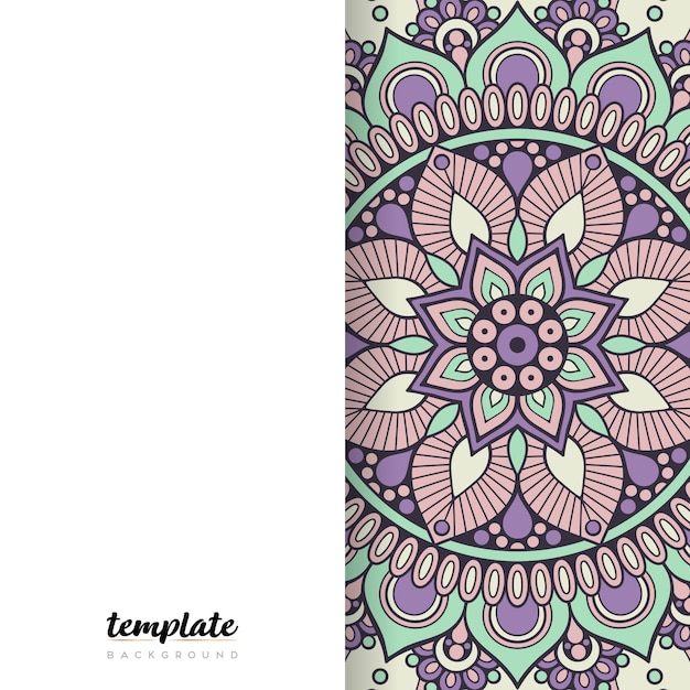 Mandala fondo blanco. Ornamento floral redondo