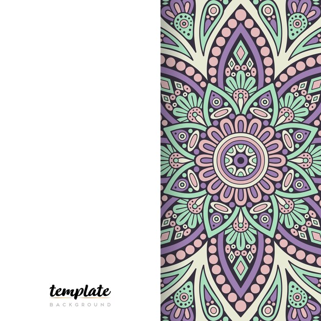Mandala fondo blanco. Ornamento floral redondo