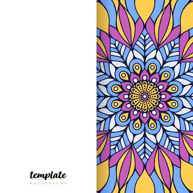 Vector mandala fondo blanco. ornamento floral redondo