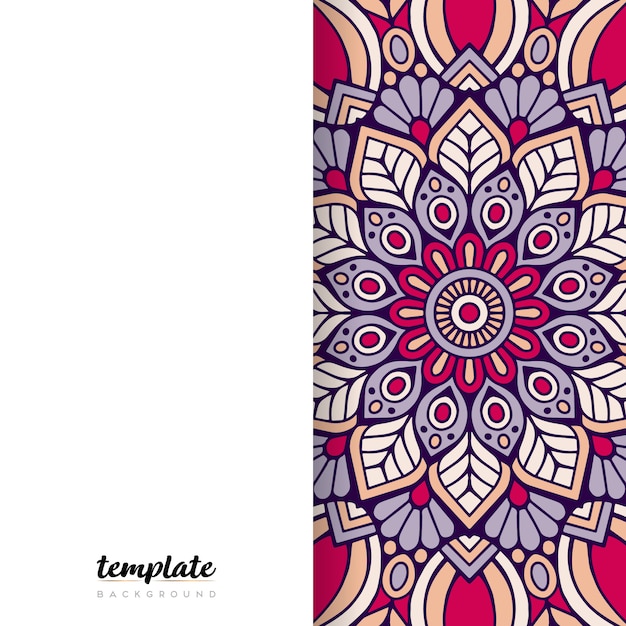 Mandala fondo blanco. Ornamento floral redondo