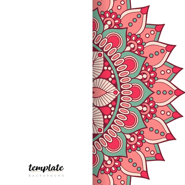 Mandala fondo blanco. Ornamento floral redondo