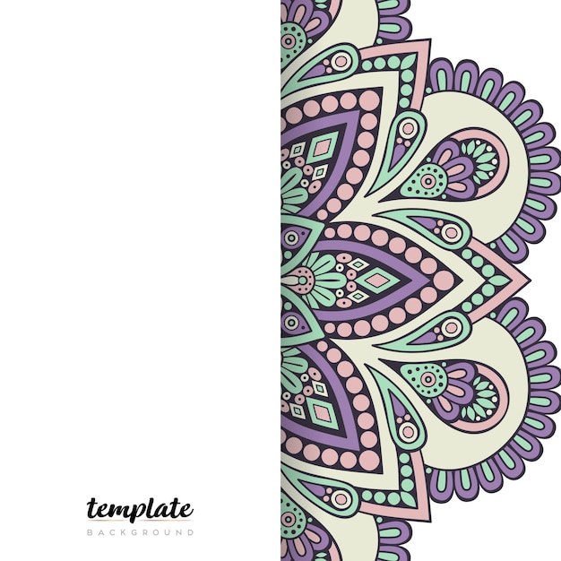 Mandala fondo blanco. Ornamento floral redondo