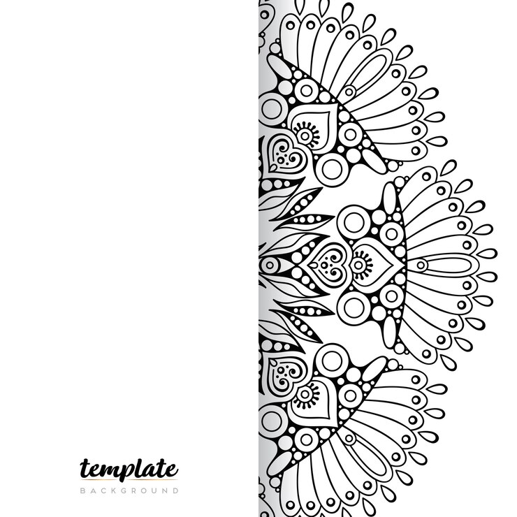 Vector mandala fondo blanco. ornamento floral redondo