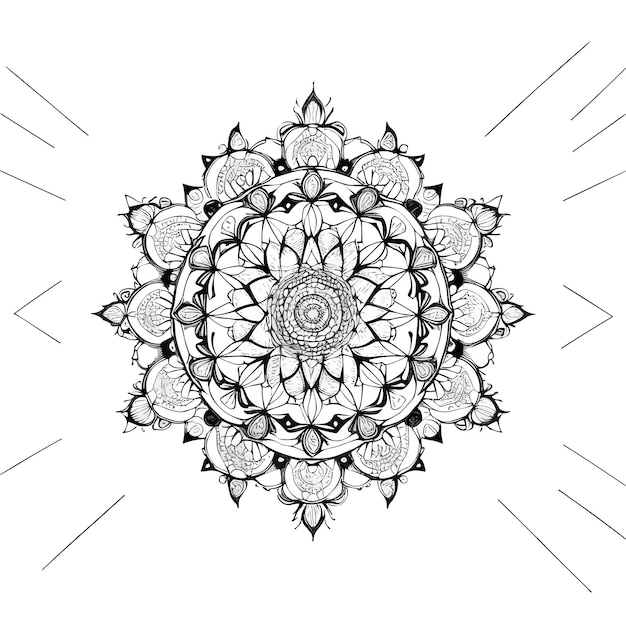 Un mandala con un fondo blanco.