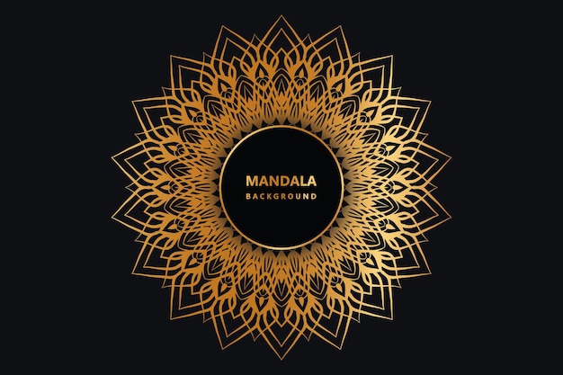 Vector mandala fondo dorado color diseño eps