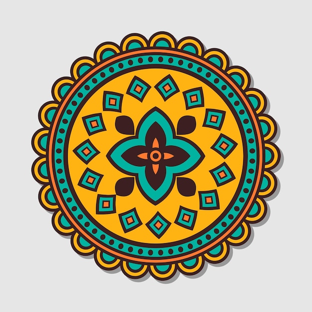 Mandala de garabato dibujado a mano vectorial
