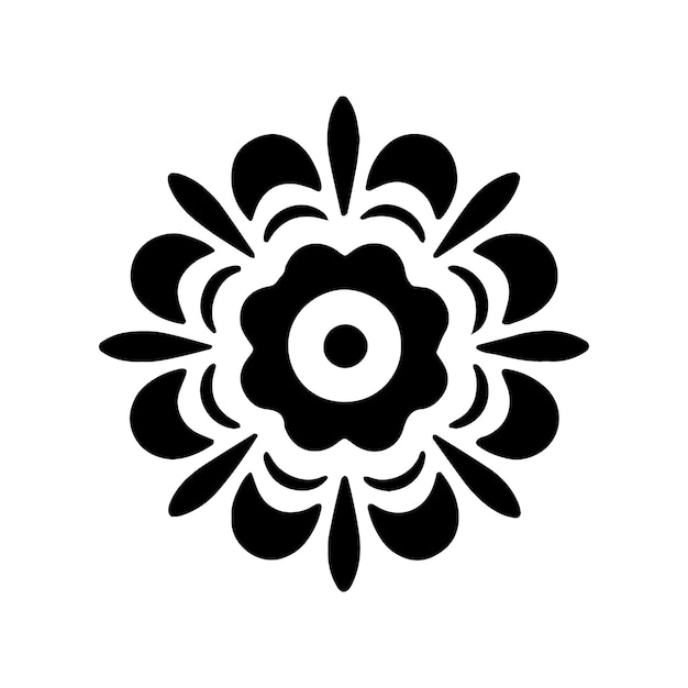 Mandala geométrica Clipart Libro de colorear Mandala musulmana Ornamento redondo Patrón árabe Negro