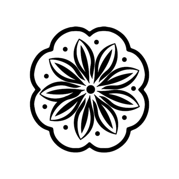 Mandala geométrica Clipart Libro de colorear Mandala musulmana Ornamento redondo Patrón árabe Negro
