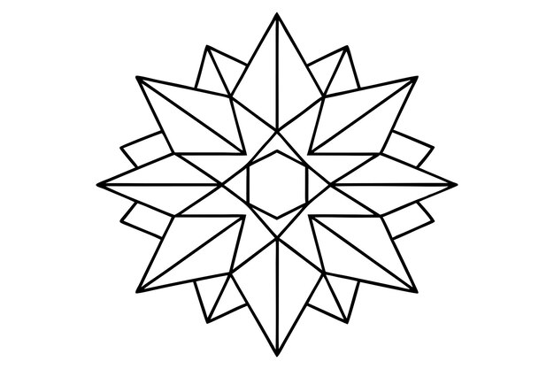 Mandala geométrica intrincada parecida a una estrella con patrones simétricos para el diseño
