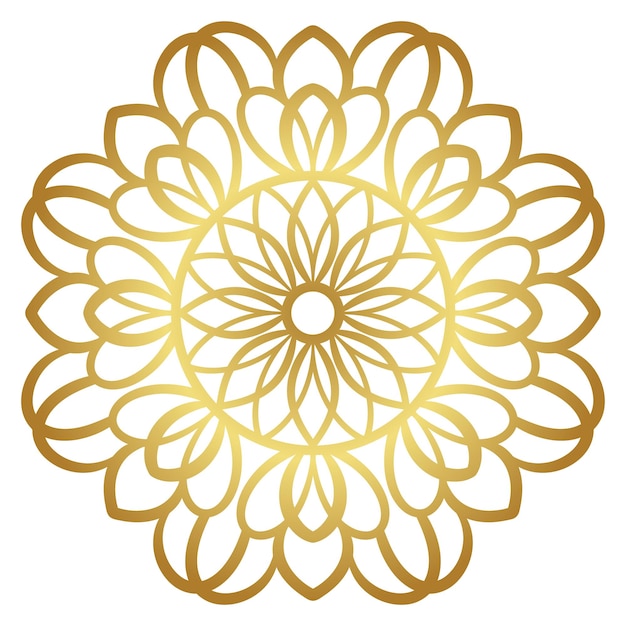 Mandala con gradaciones de color dorado.