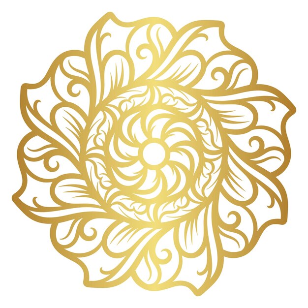 Mandala con gradaciones de color dorado.
