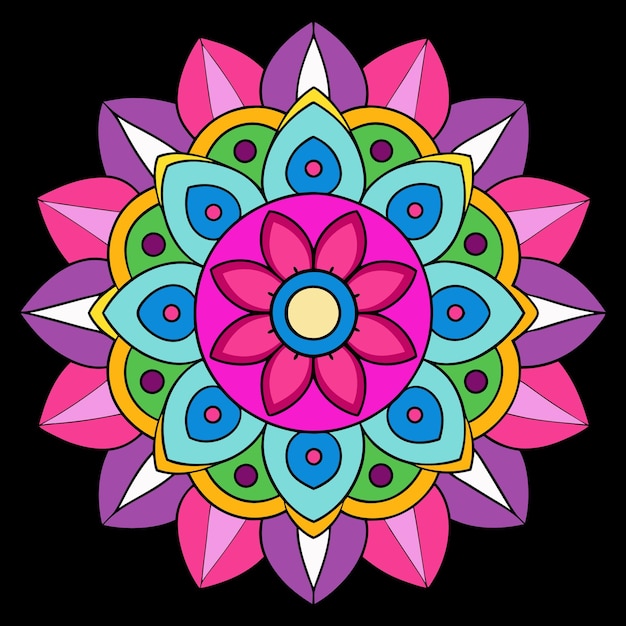 Mandala Ilustración de dibujos dibujados a mano por vectores