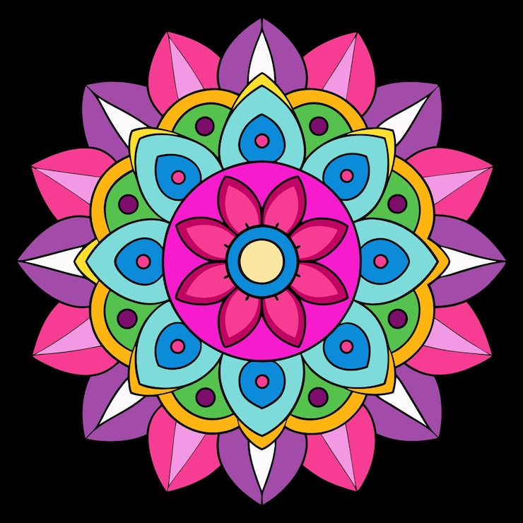 Vector mandala ilustración de dibujos dibujados a mano por vectores