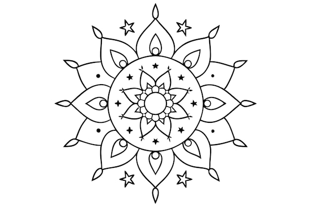 Mandala para la ilustración de libros de colorear para la creatividad enfocada 17