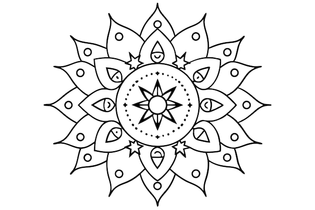 Mandala para la ilustración de libros de colorear con diseños exquisitos 6