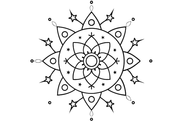 Mandala para ilustrar un libro de colorear con diseños calmantes 9