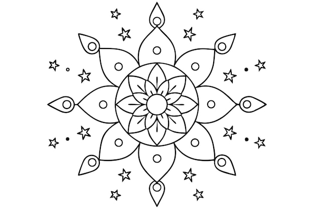 Mandala para ilustrar un libro de colorear con diseños radiantes 9