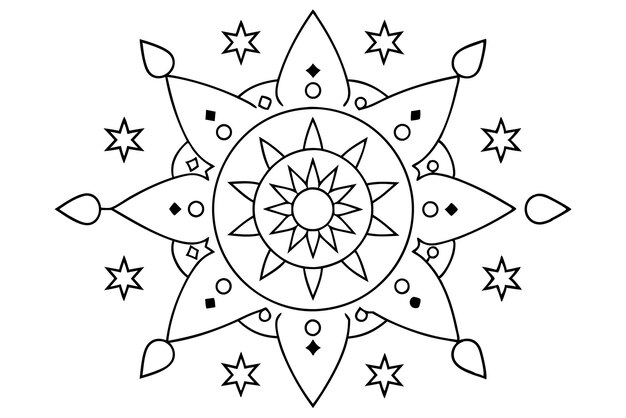 Mandala para ilustrar un libro de colorear con formas elegantes 10