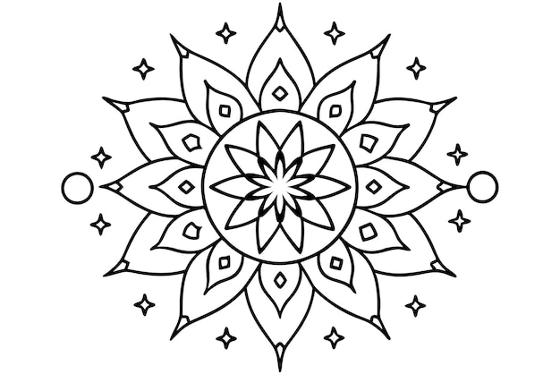 Mandala para ilustrar un libro de colorear con formas elegantes 2