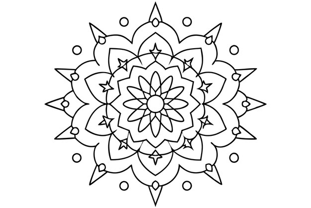 Mandala para ilustrar libros de colorear con líneas elegantes 4