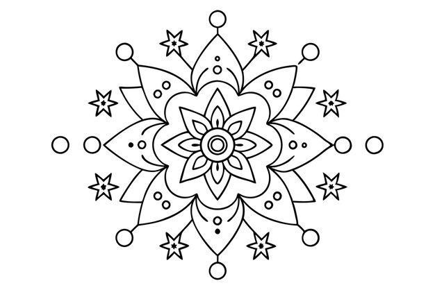 Mandala para ilustrar libros de colorear con líneas finas 8