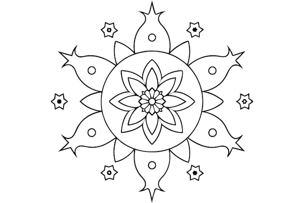 Mandala para ilustrar libros con formas graciosas 3
